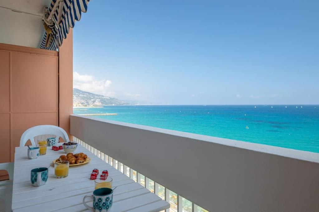 Le Panorama -Vue Exceptionnelle - Dernier Etage - Front De Mer Menton Exterior foto
